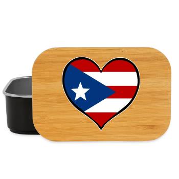 Puerto Rico Herzflagge - Lunch Box - Schwarz - Vorne