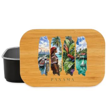 Voyage de vacances au Panama – Ville de canal et motif culturel - Boîte à goûter - noir - Devant