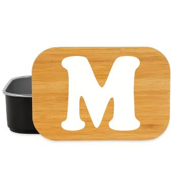 Large M Style Print | Letter M | M Logo - Lunch Box - black - Front