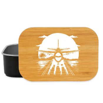 Airplane Drawing - Lunch Box - black - Front