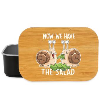 Now we have the salad – Funny snails - Lunch Box - black - Front