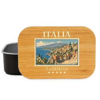 Italien Taormina Vintage Reisemarke - Lunch Box - Schwarz - Vorne