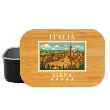 Italien Siena Vintage Reisemarke - Lunch Box - Schwarz - Vorne