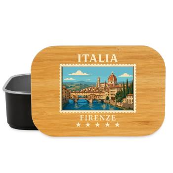 Italien Florenz Vintage Reisemarke - Lunch Box - Schwarz - Vorne