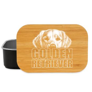 Golden Retriever Porträt mit Schriftzug - Lunch Box - Schwarz - Vorne