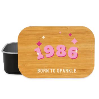 1986 Born to Sparkle Jahrgang 40. Geburtstag - Lunch Box - Schwarz - Vorne