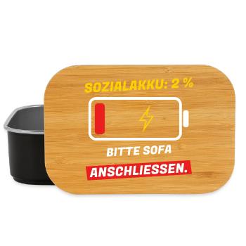 Sozialakku 2 % - bitte Sofa anschließen - Lunch Box - Schwarz - Vorne