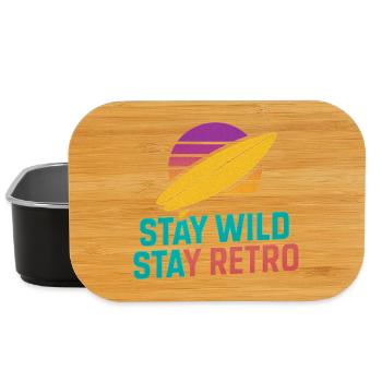 Stay Wild Stay Retro Surf - Lunch Box - black - Front
