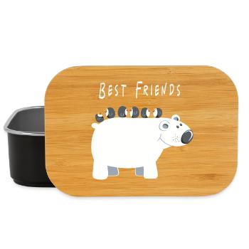 Best Friends polar bear with penguins - friends - Lunch Box - black - Front