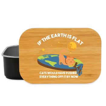 Flach-Erde-Katzen-Satire - Lunch Box - Schwarz - Vorne