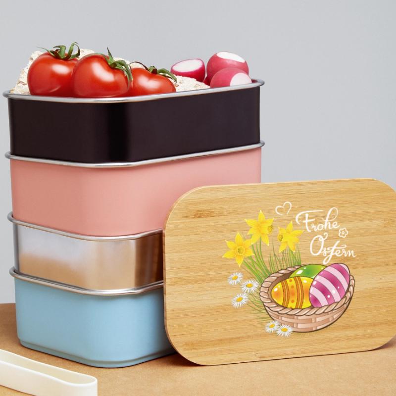 Happy Easter Easter basket Easter eggs Easter flowers eggs Lunch Box