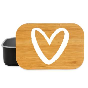 Heart in chalk look I love symbol sign - Lunch Box - black - Front