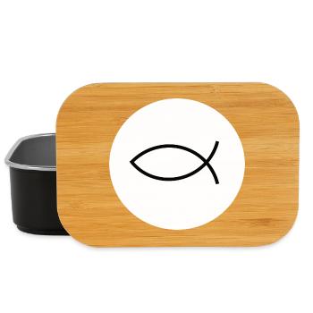 Jésus poisson noir blanc ichthys poisson poisson poisson - Boîte à goûter - noir - Devant