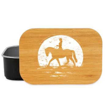 Sun - moon - riding - rider - horse - summer - Lunch Box - black - Front