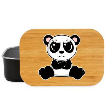 Cute panda is annoyed - Lunch Box - black - Front