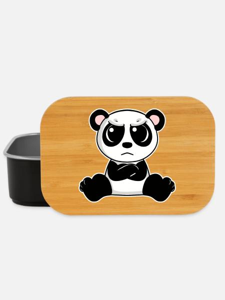 Niedlicher Panda ist genervt - Lunch Box - Schwarz