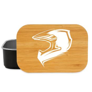 Biker Motocross Motorcycle Symbol Logo icon Helmet - Lunch Box - black - Front