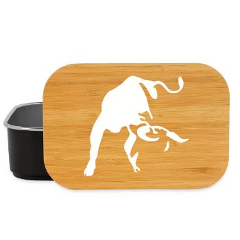 Minimalistische Bullen-Silhouetten-Kunst - Lunch Box - Schwarz - Vorne