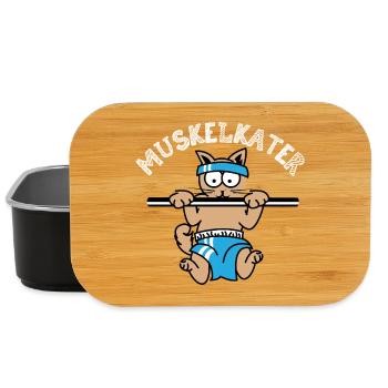 Muskelkater Klimmzüge lustig Katze Kater Symbol - Lunch Box - Schwarz - Vorne