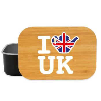 Union Jack Flagge Teekanne I Love UK Britisch VK - Lunch Box - Schwarz - Vorne