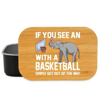 If you see an elephant with a basketball saying - Lunch Box - black - Front