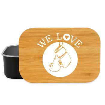 we love symbol boxing boxer love fan martial arts - Lunch Box - black - Front