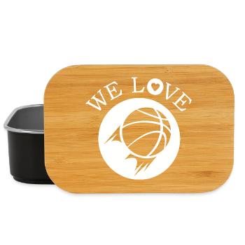 we love basketball team streetball icon logo - Lunch Box - black - Front