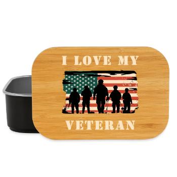 I love my veteran - Lunch Box - black - Front