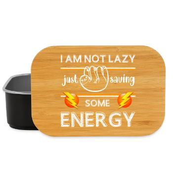 I'm not lazy, I'm just saving energy, sloth; - Lunch Box - black - Front