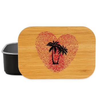 Tropenherz Fingerprint Palmen - Lunch Box - Schwarz - Vorne