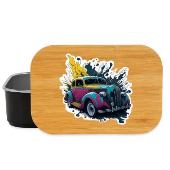Farbiger Oldtimer Spritzer - Lunch Box - Schwarz - Vorne