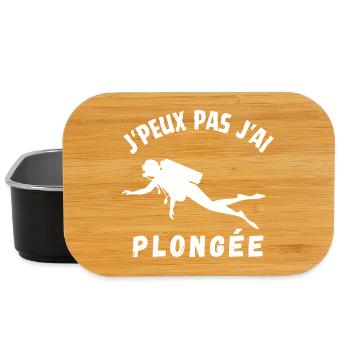 j'peux pas j'ai plongée cadeau humoristique - Boîte à goûter - noir - Devant