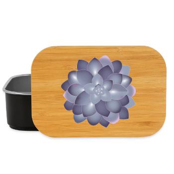 wunderschöne Sukkulenten Blüte in zarten Farben - Lunch Box - Schwarz - Vorne
