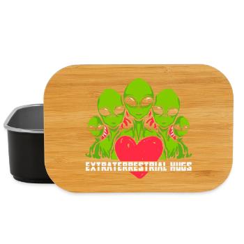 Alien, UFO, Flying Saucer - Lunch Box - black - Front