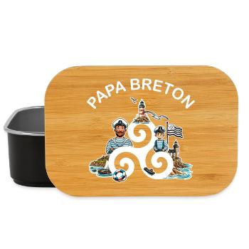 Papa Breton Triskèle et Drapeau de la Bretagne - Boîte à goûter - noir - Devant