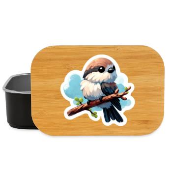 Süßer Vogel auf Ast Sticker - Lunch Box - Schwarz - Vorne