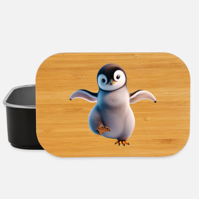 Ein fröhlich tanzender Pinguin - Lunch Box - Schwarz