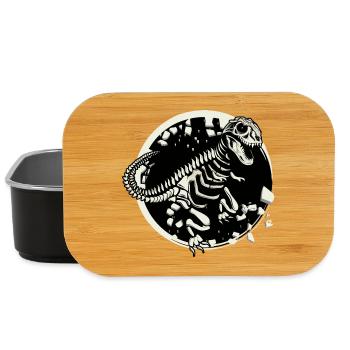 Dinosaur Skeleton Tyrannosaurus Rex Dino Fossil - Lunch Box - black - Front