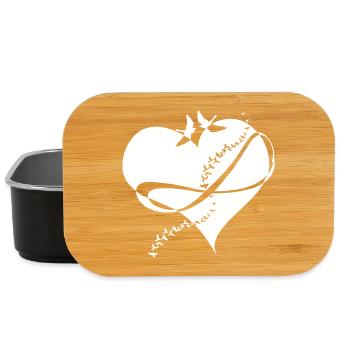 unendliche Liebe Herz Schwalben Unendlichkeit - Lunch Box - Schwarz - Vorne