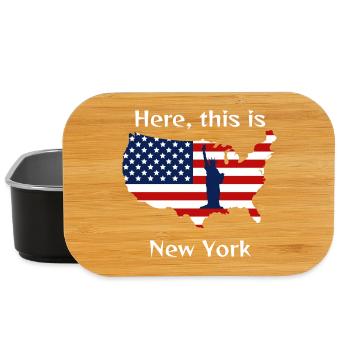 Drapeau USA et Statue de la Liberté - Boîte à goûter - noir - Devant