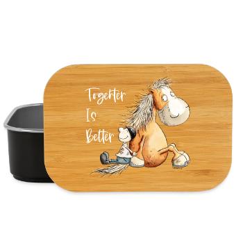 Together Is Better Horse Horse Friend Gift - Lunch Box - black - Front