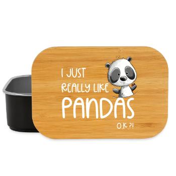 I Just Really Like Pandas Panda Bear Wild Animal - Lunch Box - black - Front