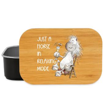 Horse With Cocktail Summer Chill Horses Saying - Lunch Box - black - Front