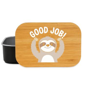 Sloth Good Job Cheer - Lunch Box - black - Front