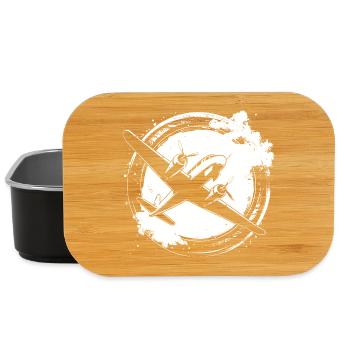 Flugzeug Skizze - Lunch Box - Schwarz - Vorne