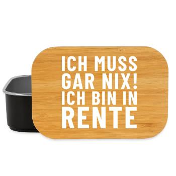 Ich Muss Gar NiX! ich bin in Rente - Lunch Box - Schwarz - Vorne