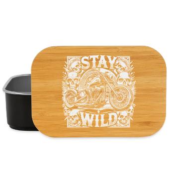 Stay Wild Biker Motorcycle Club MC - Lunch Box - Schwarz - Vorne