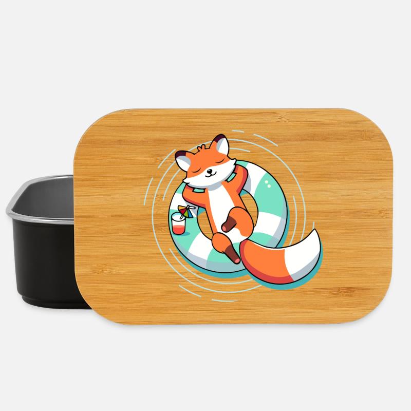 Renard détendu dans la piscine – été et légèreté - Boîte à goûter - noir