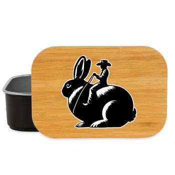 Rabbit Rider (nur Motiv - mit Kontur, 3-farbig) - Lunch Box - Schwarz - Vorne