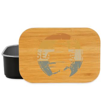 Sea Sailing Retro Design – Maritime Motif - Lunch Box - black - Front
